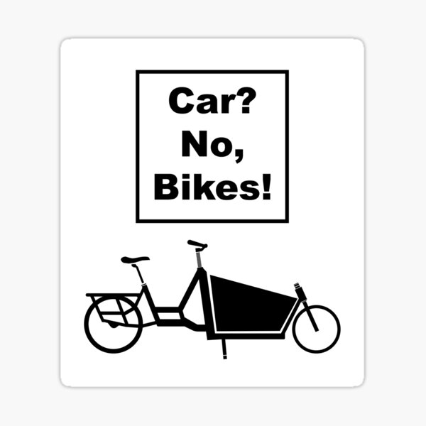 Car-Go Bikes! Simple cargo bike design navy background Sticker for Sale by  Theokotos