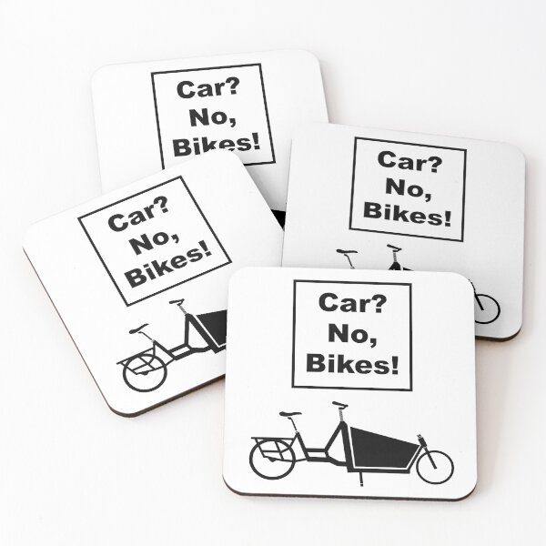 Item preview, Car? No, Bikes! Front loader Funny Joke pun cargo bike design designed and sold by Theokotos.