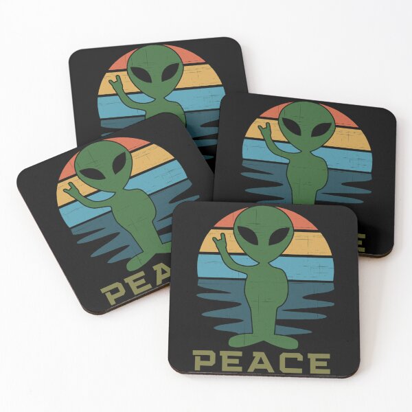 Item preview, Retro Alien Ufo Peace Hand Sign Gift Fan designed and sold by MyhreSigve.