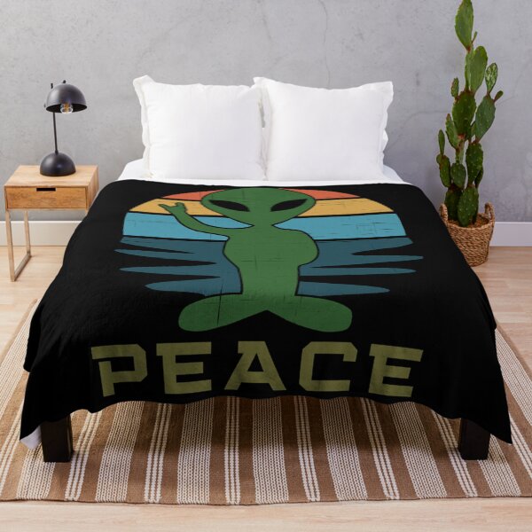 Item preview, Retro Alien Ufo Peace Hand Sign Gift Fan designed and sold by MyhreSigve.