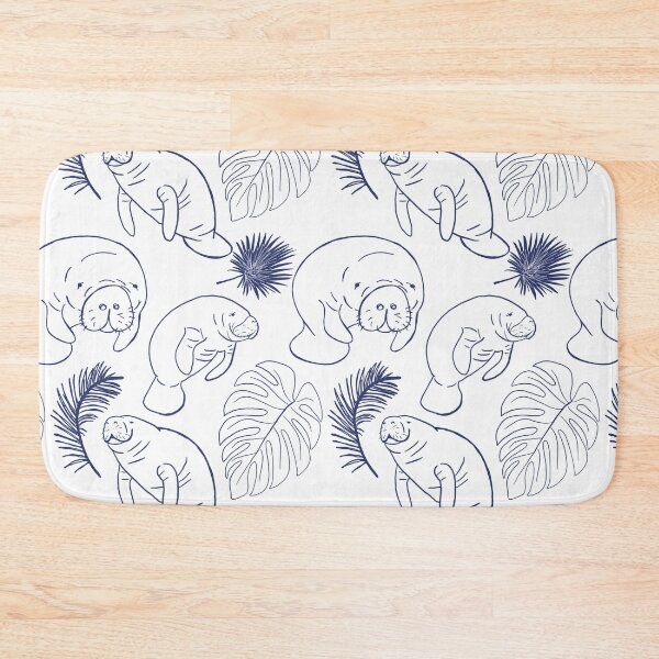 Item preview, Manatee Monstera in Navy Blue and White  designed and sold by BissyCollective.