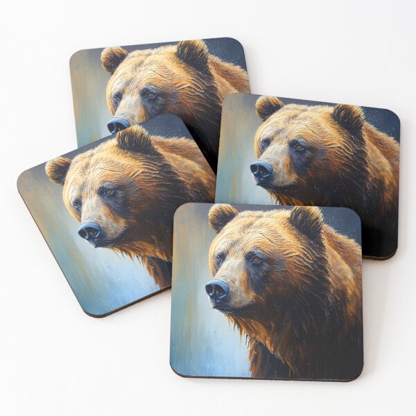 Item preview, Wild and Free: Grizzly Bear Fishing in the River designed and sold by ThreadofHonor.