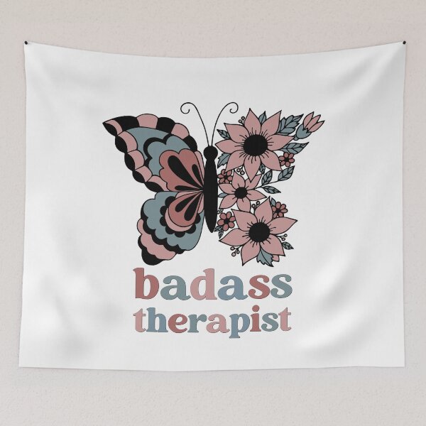 Item preview, Badass Therapist Graphic With Retro Boho Butterfly designed and sold by mysticblvd.