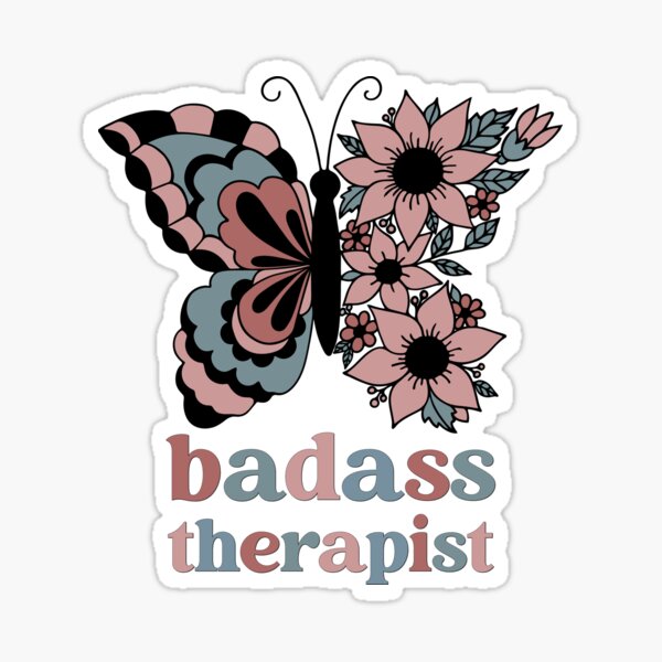 Item preview, Badass Therapist Graphic With Retro Boho Butterfly designed and sold by mysticblvd.