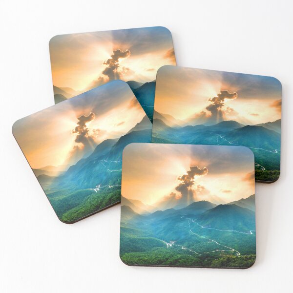 Item preview, FLORA #38 - Stunning Sunbeams over Green Forested Valley designed and sold by DEL-Productions.