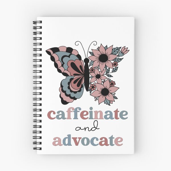 Item preview, Caffeinate and Advocate Graphic For Teacher Or Nurse Gift With Retro Boho Butterfly designed and sold by mysticblvd.