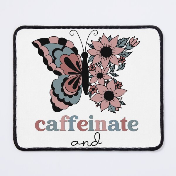 Item preview, Caffeinate and Advocate Graphic For Teacher Or Nurse Gift With Retro Boho Butterfly designed and sold by mysticblvd.