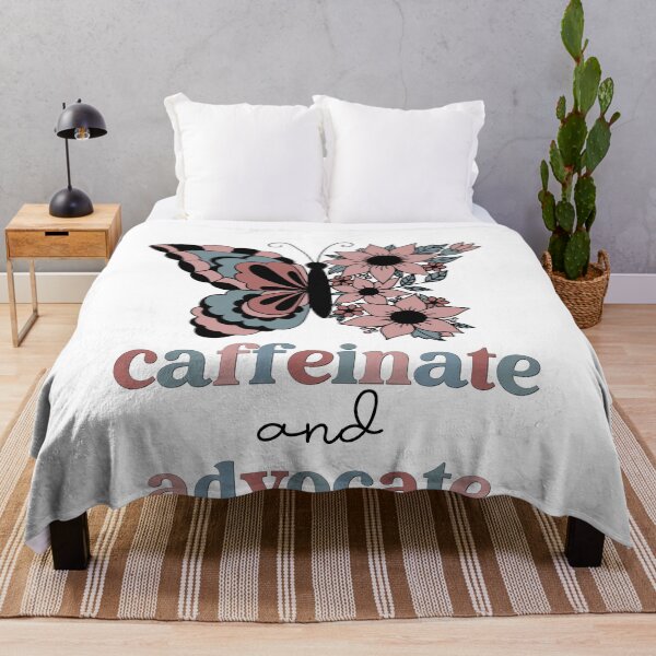 Item preview, Caffeinate and Advocate Graphic For Teacher Or Nurse Gift With Retro Boho Butterfly designed and sold by mysticblvd.