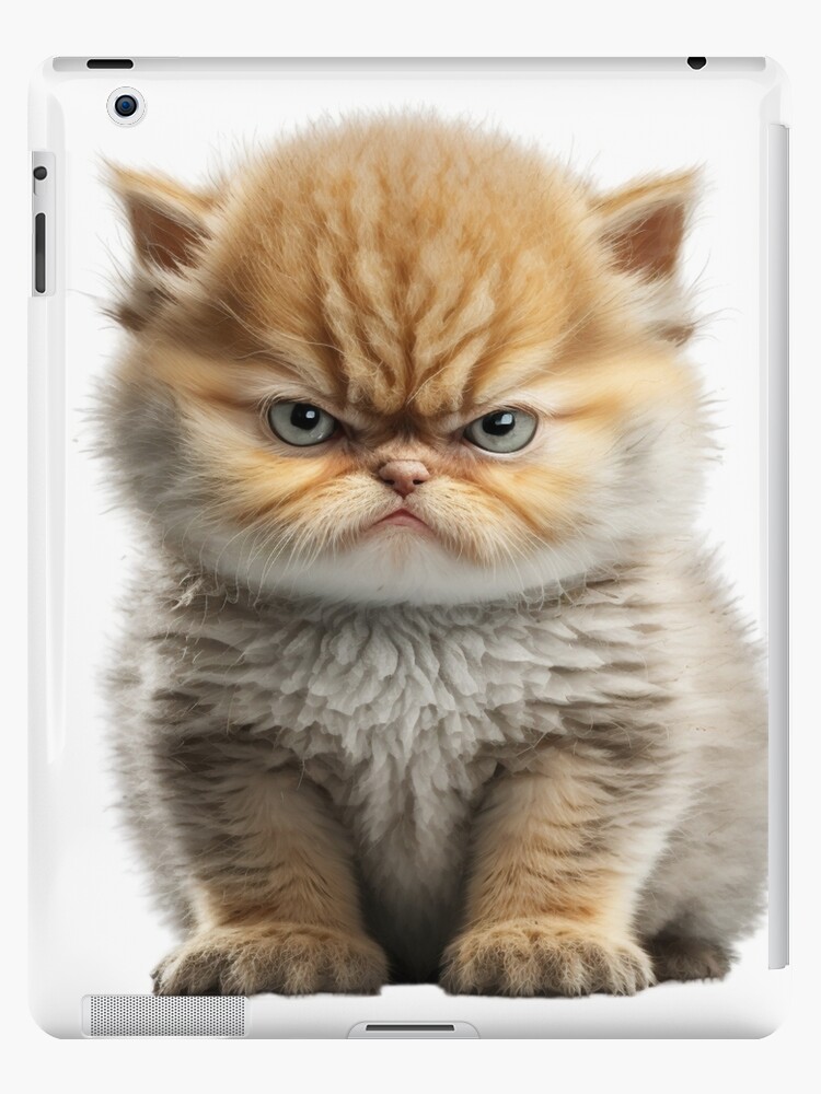 Fierce Feline: Adorable Yet Angry Cat Design | iPad Case & Skin