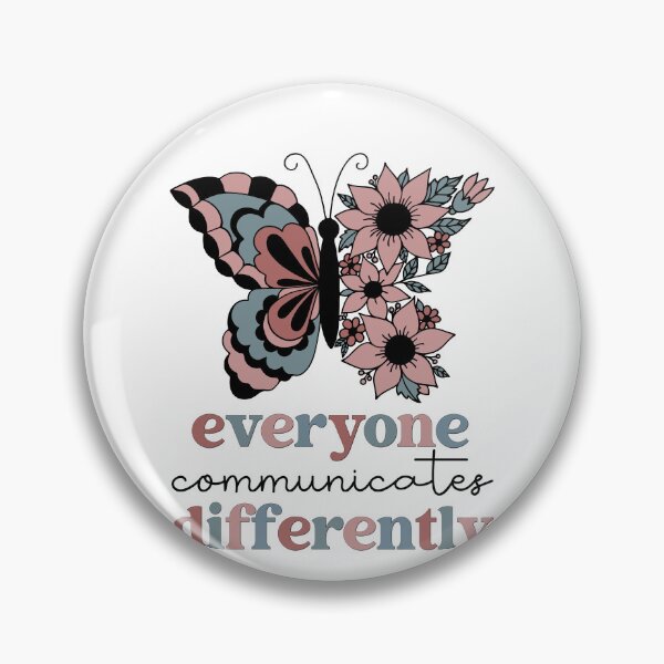 Item preview, Everyone Communicates Differently Graphic For Teacher Or Nurse Gift With Retro Boho Butterfly designed and sold by mysticblvd.