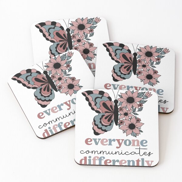 Item preview, Everyone Communicates Differently Graphic For Teacher Or Nurse Gift With Retro Boho Butterfly designed and sold by mysticblvd.