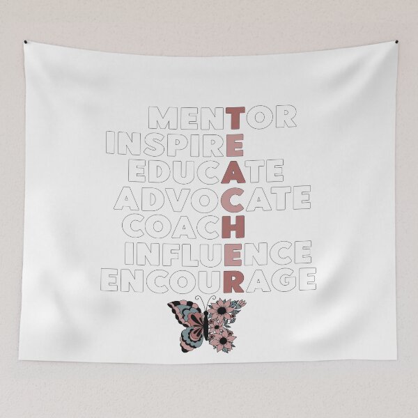 Item preview, Inspirational Teacher Graphic For Teacher Gift With Retro Boho Butterfly designed and sold by mysticblvd.