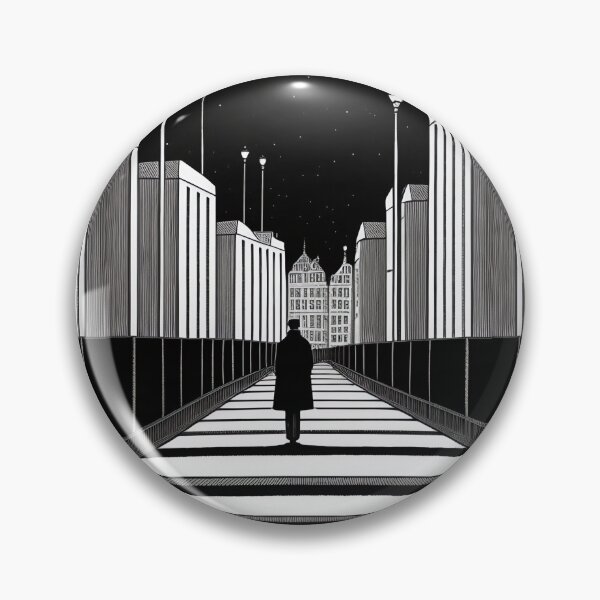 Item preview, man walking under the moonlight. black and white design designed and sold by Murilislolja.