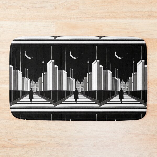 Item preview, man walking under the moonlight. black and white design designed and sold by Murilislolja.