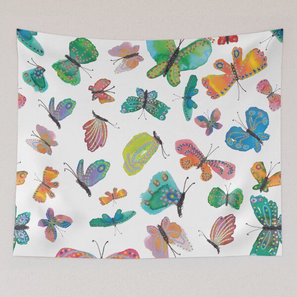 Item preview, Vibrant Whimsical Butterflies in Watercolor designed and sold by Cherie Lidbury.