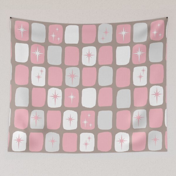 Item preview, Retro Pink and White Starbursts   designed and sold by StrangeLilOnion.