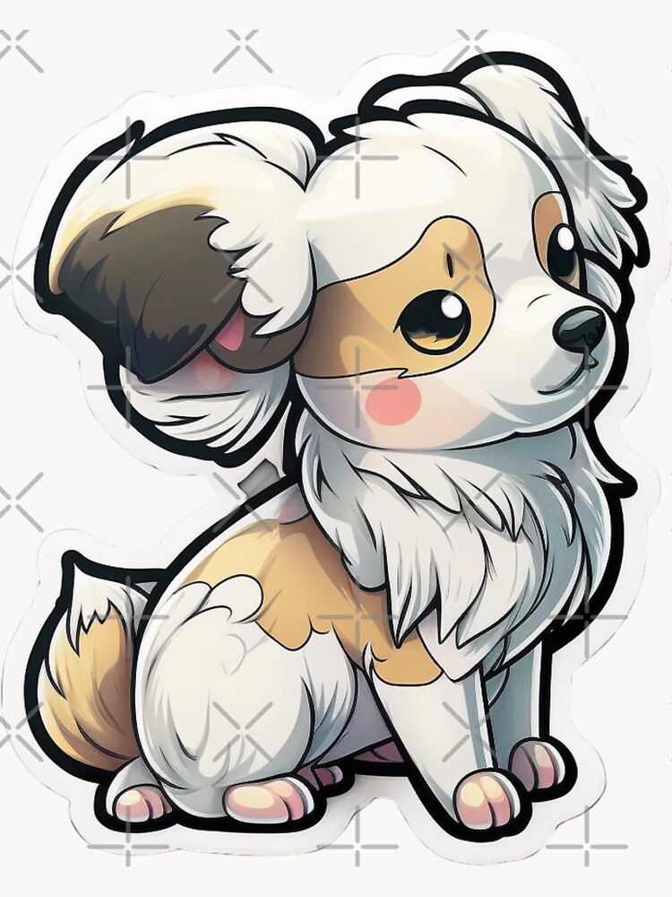 Sticker for Sale mit Niedlicher Hunde-Cartoon-Aufkleber im Pokemon-Stil  von kfir marco