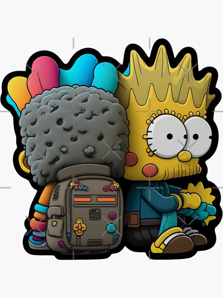 SpongeBart Kaws Backpack - Takashi Murakami Style Sticker for Sale by kfir  marco