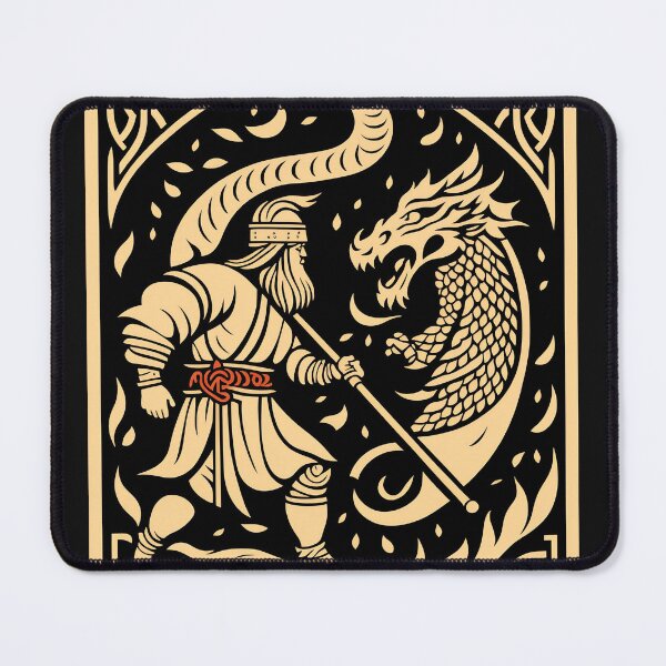 Item preview, barbarian man vs dragon designed and sold by Murilislolja.