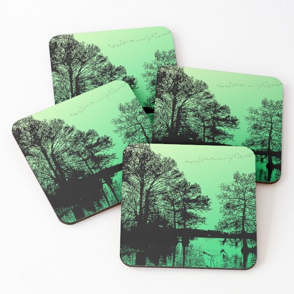Item preview, landscape with gradient background in shades of green designed and sold by Malogue.