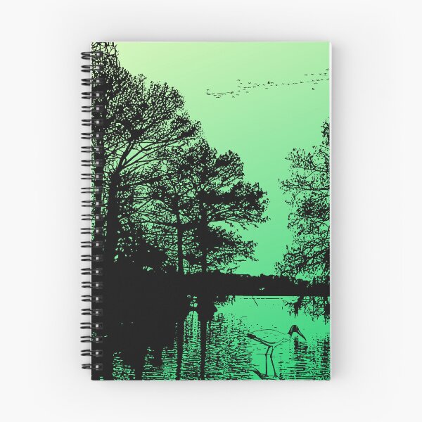 Item preview, landscape with gradient background in shades of green designed and sold by Malogue.