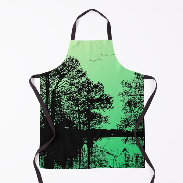 Item preview, landscape with gradient background in shades of green designed and sold by Malogue.