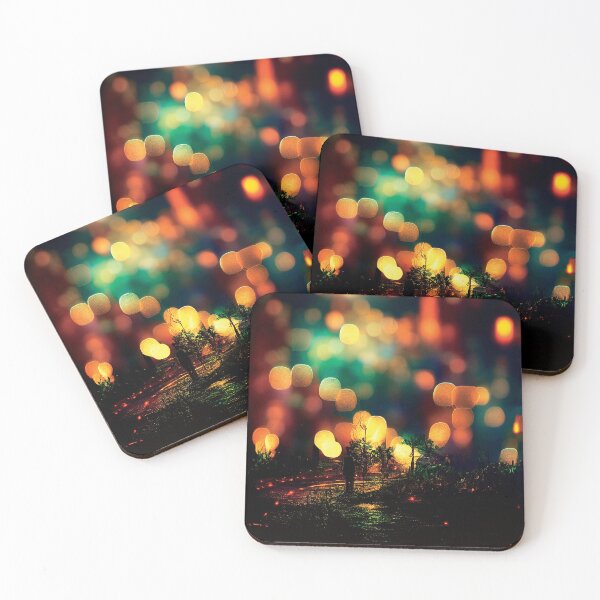 Item preview, a blurry photo of a tree and some lights designed and sold by DesignAtYO.