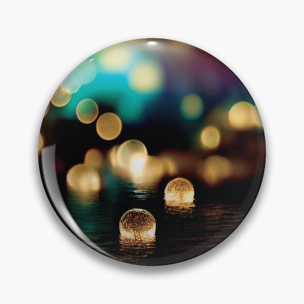 Item preview, a blurry photo of some lights reflecting off of the water designed and sold by DesignAtYO.
