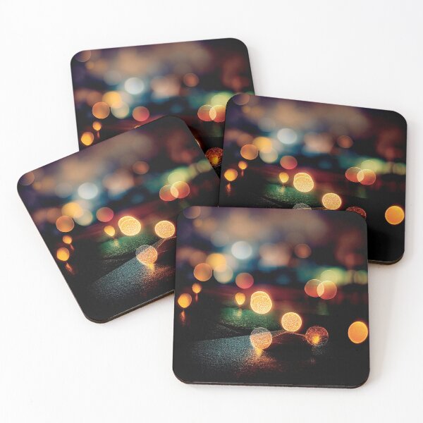 Item preview, a blurry photo of a street with a lot of lights designed and sold by DesignAtYO.