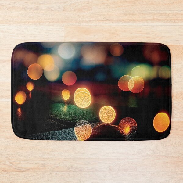 Item preview, a blurry photo of a street with a lot of lights designed and sold by DesignAtYO.
