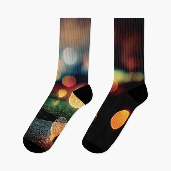 Item preview, a blurry photo of a street with a lot of lights designed and sold by DesignAtYO.