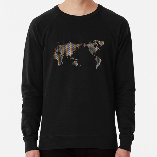 Rainbow Mosaic World Map Lightweight Sweatshirt