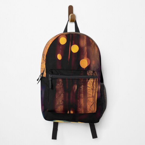 Item preview, a blurry photo of a forest with lights designed and sold by DesignAtYO.