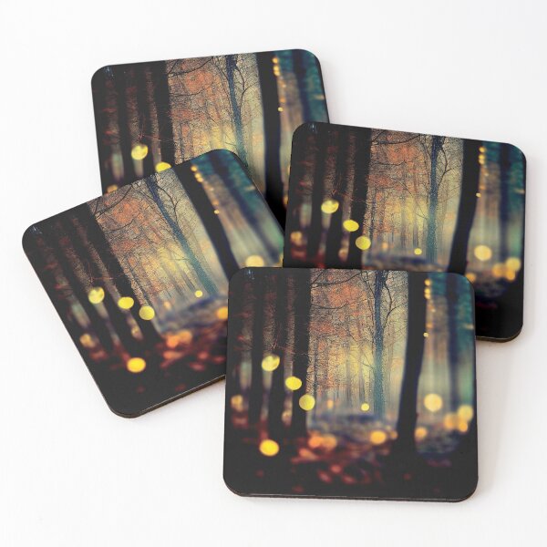 Item preview, a forest filled with lots of trees covered in yellow lights designed and sold by DesignAtYO.
