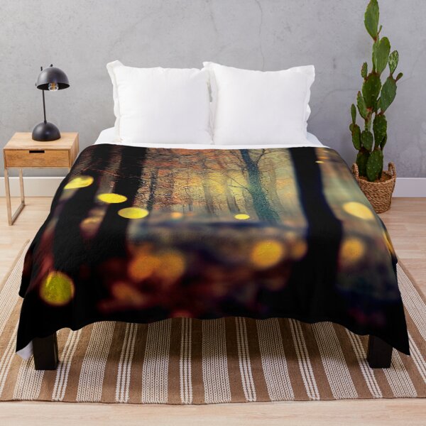 Item preview, a forest filled with lots of trees covered in yellow lights designed and sold by DesignAtYO.
