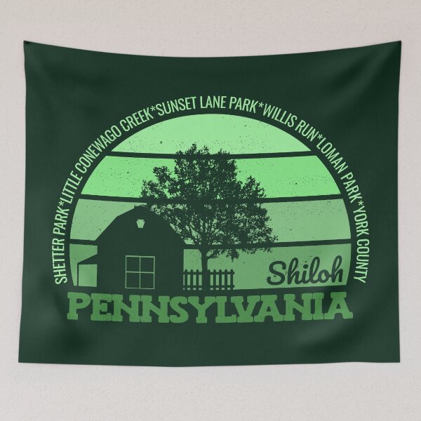 Item preview, Shiloh Pennsylvania Sunset Retro Vintage Local Pride Logo designed and sold by CRHPOD20.