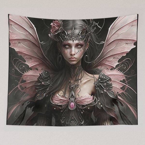 Item preview, Gothic Style Fairy (Fae) with Delicate Pink Wings designed and sold by Dragonstrom.