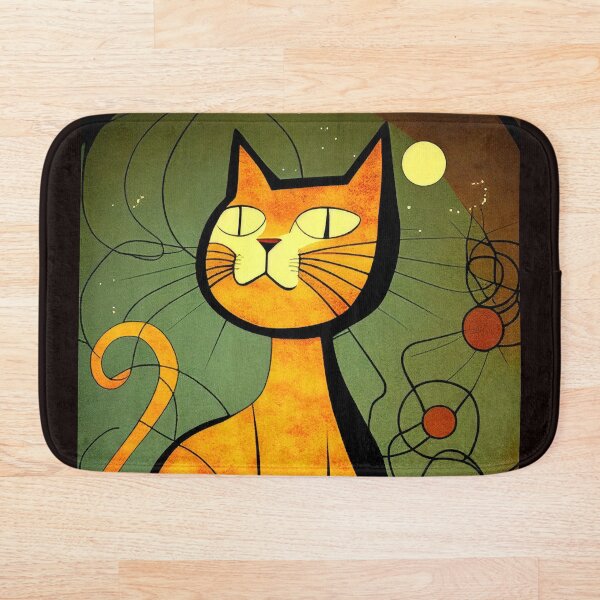 Item preview, Mid Century Orange Cat 3 Abstract Art Print Painting Wall Decor designed and sold by winterkitty88.