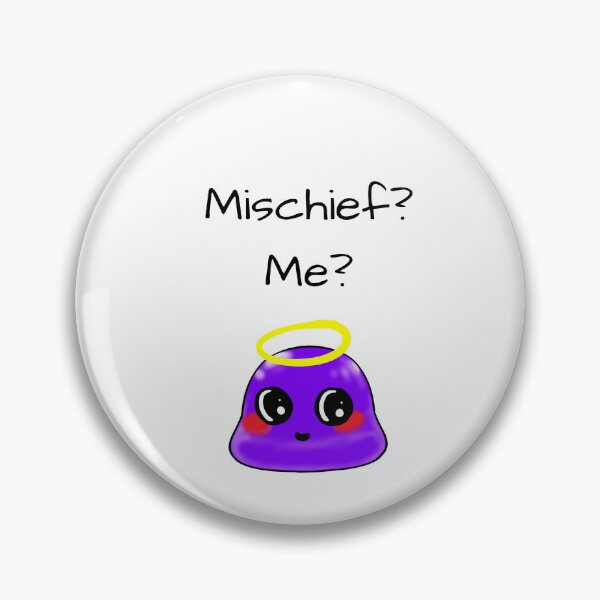 Item preview, Mischief? Me? smug Tiny Purple Blob emoji designed and sold by TinyPurpleHouse.