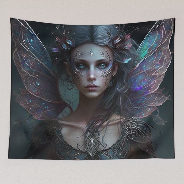 Item preview, Gothic Style Fairy (Fae) with Iridescent Wings and Green Eyes designed and sold by Dragonstrom.
