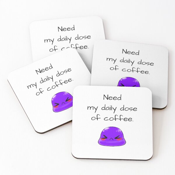 Item preview, Need my daily dose of coffee sassy Tiny Purple Blob emoji designed and sold by TinyPurpleHouse.