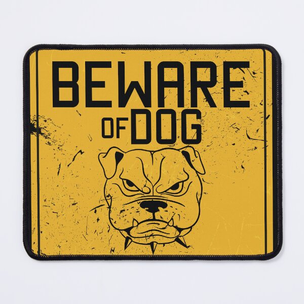 Item preview, Dog warning sign yellow grunge designed and sold by snowgirlshop.