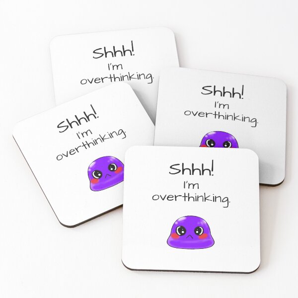 Item preview, Shhh! I'm overthinking sassy Tiny Purple Blob emoji designed and sold by TinyPurpleHouse.