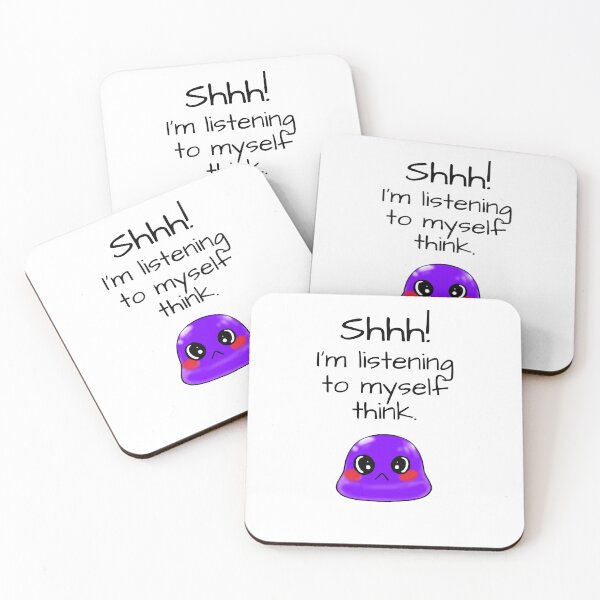 Item preview, Shhh! I'm listening to myself think sassy Tiny Purple Blob emoji designed and sold by TinyPurpleHouse.