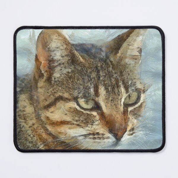 Item preview, Stunning Tabby Cat Close Up Graphite Pencil Portrait designed and sold by taiche.