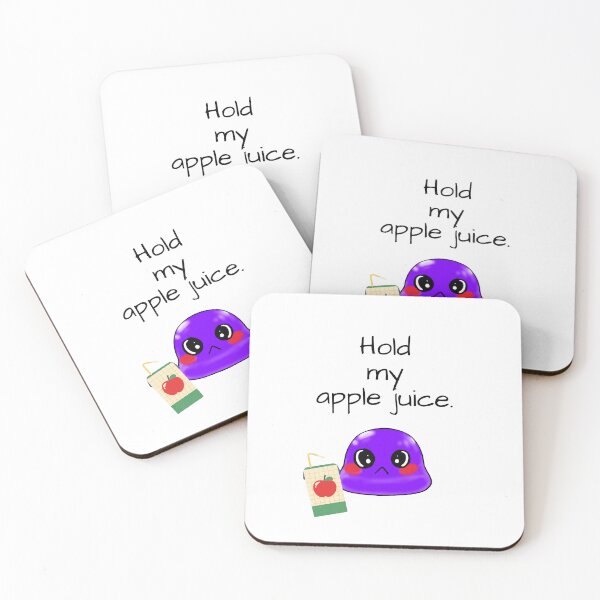 Item preview, Hold my apple juice sassy Tiny Purple Blob emoji designed and sold by TinyPurpleHouse.
