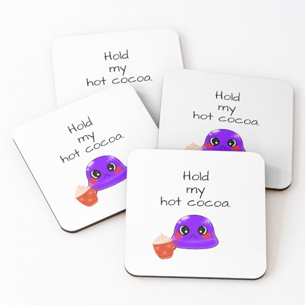 Item preview, Hold my hot cocoa sassy Tiny Purple Blob emoji designed and sold by TinyPurpleHouse.