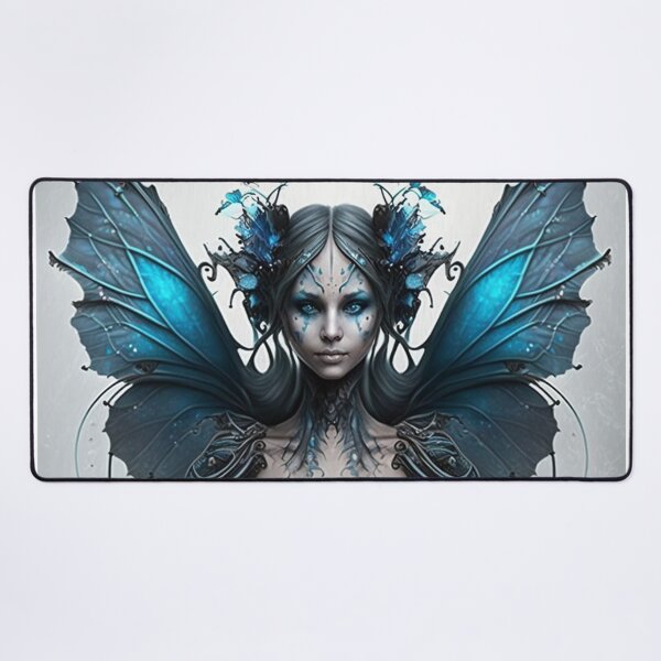 Item preview, Gothic Style Fairy (Fae) with Blue Flowers in Her Hair designed and sold by Dragonstrom.
