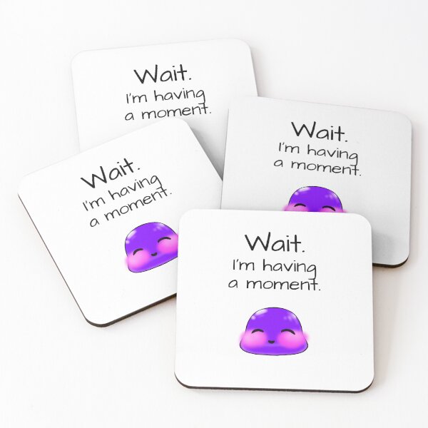 Item preview, Wait. I'm having a moment sassy Tiny Purple Blob emoji designed and sold by TinyPurpleHouse.
