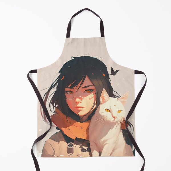 Item preview, Girl with cat - anime style designed and sold by FelpoStore.